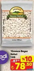 YÖREMCE BEYAZ NOHUT 1 KG fiyat ve kampanya bilgisi